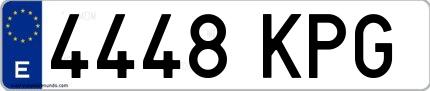 Ejemplo de matrícula española 4448 KPG