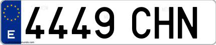 Ejemplo de matrícula española 4449 CHN