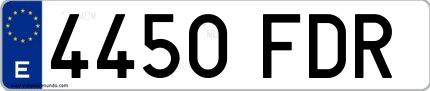 Ejemplo de matrícula española 4450 FDR
