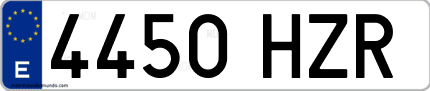 Ejemplo de matrícula de coche ordinaria 4450 HZR