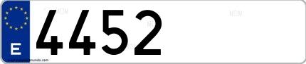 Ejemplo de matrícula española 4452 