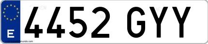 Ejemplo de matrícula española 4452 GYY