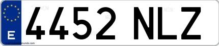 Ejemplo de matrícula española 4452 NLZ