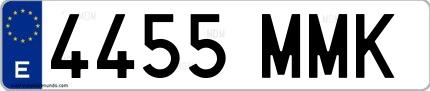 Ejemplo de matrícula española 4455 MMK