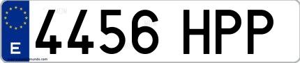 Ejemplo de matrícula española 4456 HPP