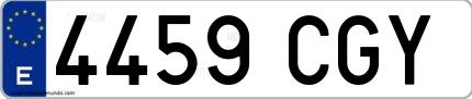 Ejemplo de matrícula española 4459 CGY