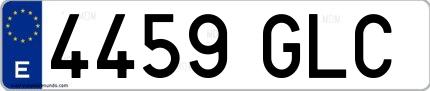 Ejemplo de matrícula española 4459 GLC