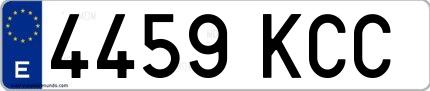 Ejemplo de matrícula española 4459 KCC