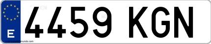 Ejemplo de matrícula española 4459 KGN