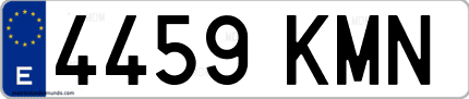 Ejemplo de matrícula de coche ordinaria 4459 KMN