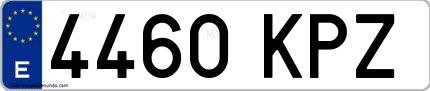Ejemplo de matrícula de coche ordinaria 4460 KPZ