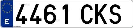Ejemplo de matrícula española 4461 CKS