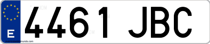 Ejemplo de matrícula de coche ordinaria 4461 JBC