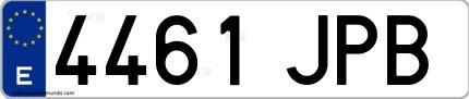 Ejemplo de matrícula española 4461 JPB