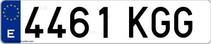 Ejemplo de matrícula española 4461 KGG