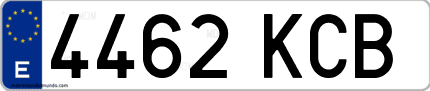 Ejemplo de matrícula de coche ordinaria 4462 KCB