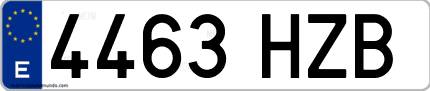 Ejemplo de matrícula de coche ordinaria 4463 HZB