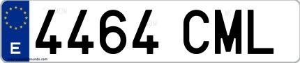Ejemplo de matrícula española 4464 CML
