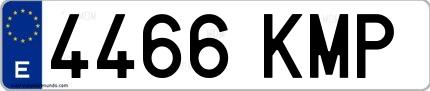 Ejemplo de matrícula española 4466 KMP