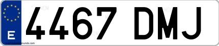 Ejemplo de matrícula española 4467 DMJ