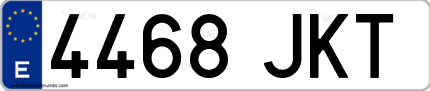 Ejemplo de matrícula de coche ordinaria 4468 JKT