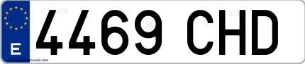 Ejemplo de matrícula española 4469 CHD