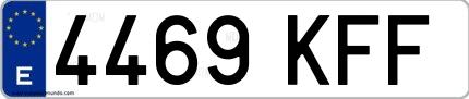 Ejemplo de matrícula española 4469 KFF