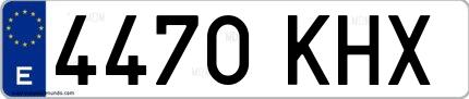 Ejemplo de matrícula española 4470 KHX