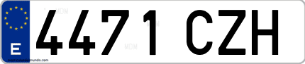 Ejemplo de matrícula de coche ordinaria 4471 CZH