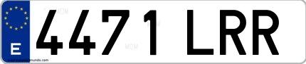 Ejemplo de matrícula española 4471 LRR
