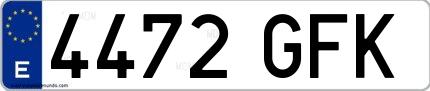 Ejemplo de matrícula española 4472 GFK