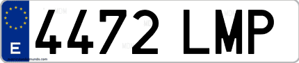 Ejemplo de matrícula de coche ordinaria 4472 LMP