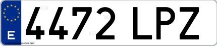 Ejemplo de matrícula española 4472 LPZ