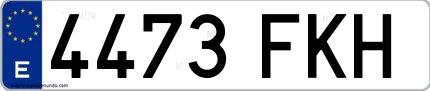 Ejemplo de matrícula española 4473 FKH