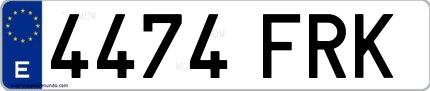 Ejemplo de matrícula española 4474 FRK