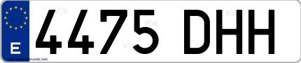Ejemplo de matrícula española 4475 DHH