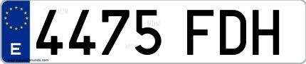 Ejemplo de matrícula española 4475 FDH