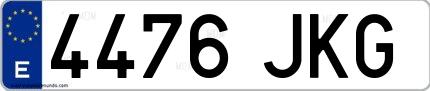 Ejemplo de matrícula española 4476 JKG