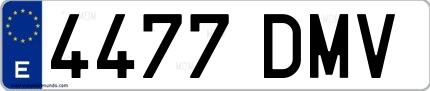 Ejemplo de matrícula española 4477 DMV