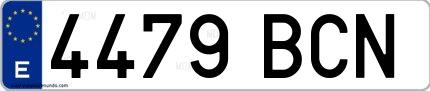 Ejemplo de matrícula española 4479 BCN