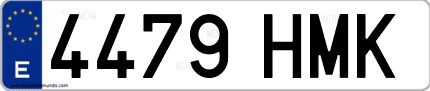 Ejemplo de matrícula de coche ordinaria 4479 HMK