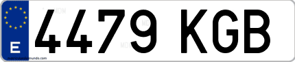 Ejemplo de matrícula de coche ordinaria 4479 KGB