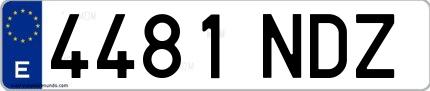 Ejemplo de matrícula española 4481 NDZ