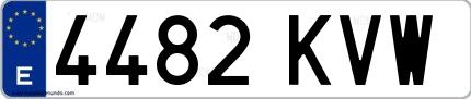 Ejemplo de matrícula española 4482 KVW