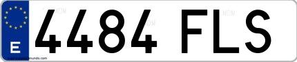 Ejemplo de matrícula española 4484 FLS