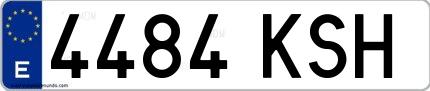 Ejemplo de matrícula española 4484 KSH