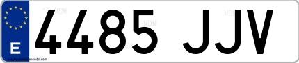 Ejemplo de matrícula española 4485 JJV