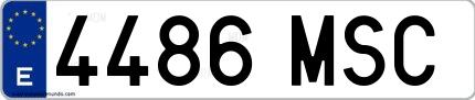 Ejemplo de matrícula española 4486 MSC