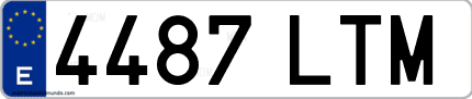 Ejemplo de matrícula de coche ordinaria 4487 LTM