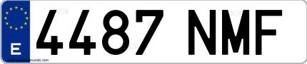 Ejemplo de matrícula española 4487 NMF